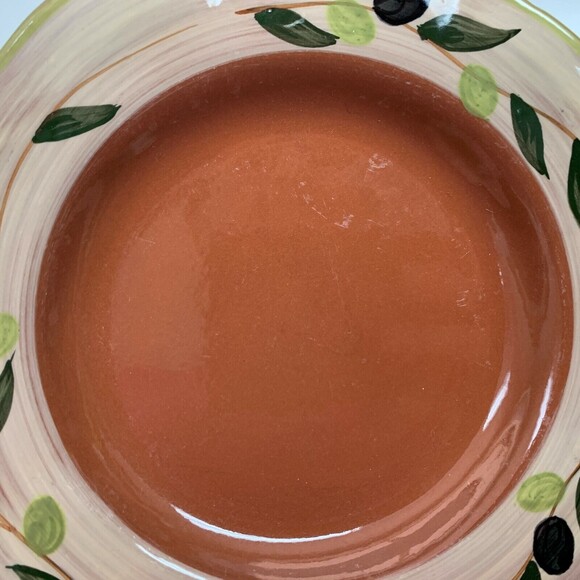 Le Petit Cafe Salad Plate Brown Green Olives 7 7/8" Lot of 2 - Picture 5 of 7